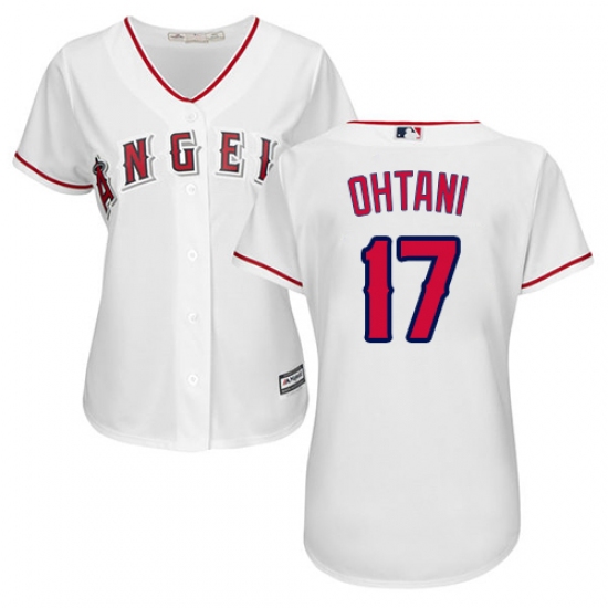 Women's Majestic Los Angeles Angels of Anaheim #17 Shohei Ohtani Replica White Home Cool Base MLB Jersey - Ujersey