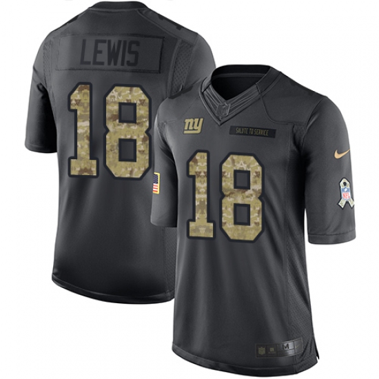 Youth Nike New York Giants #18 Roger Lewis Limited Black 2016 Salute to Service NFL Jersey - Ujersey