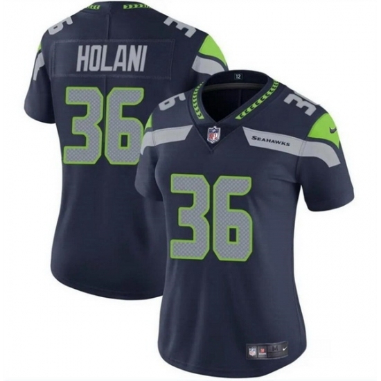 Women Seattle Seahawks #36 George Holani Navy Vapor Limited Stitched Football Jersey - Ujersey