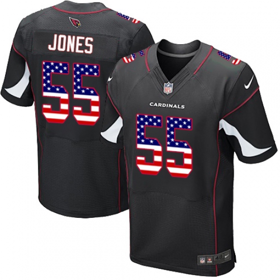 Men's Nike Arizona Cardinals #55 Chandler Jones Elite Black Alternate USA Flag Fashion NFL Jersey - ujerseystore