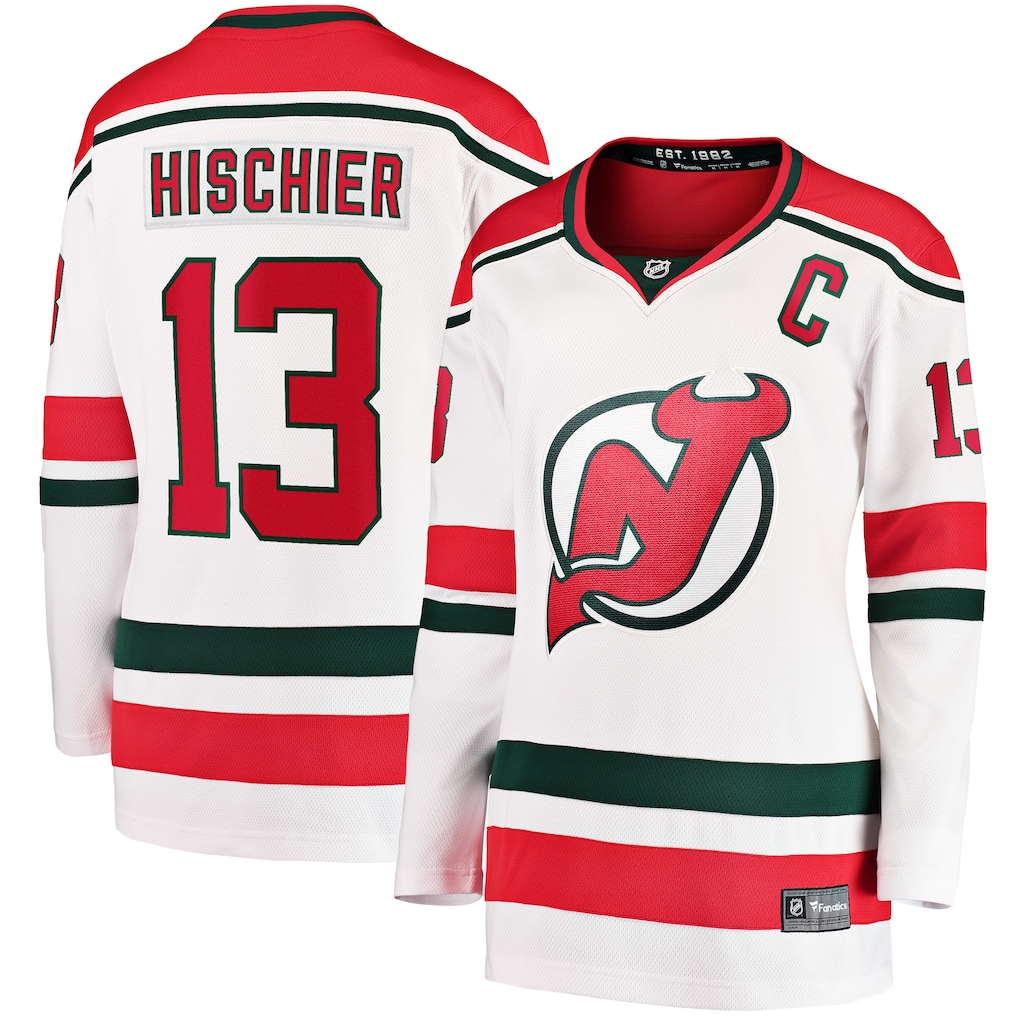 Women's New Jersey Devils Nico Hischier Fanatics White Alternate Breakaway Jersey - Ujersey Shop