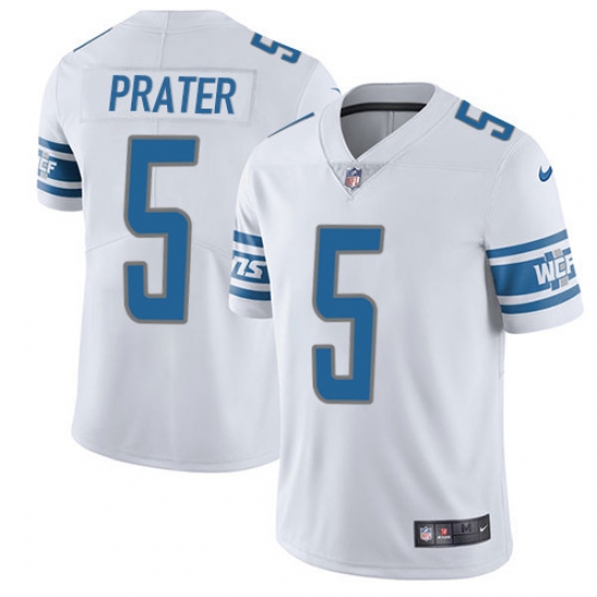 Men's Nike Detroit Lions #5 Matt Prater Elite White NFL Jersey - Ujersey