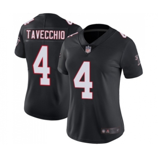 Women's Atlanta Falcons #4 Giorgio Tavecchio Black Alternate Vapor Untouchable Limited Player Football Jersey - Ujersey