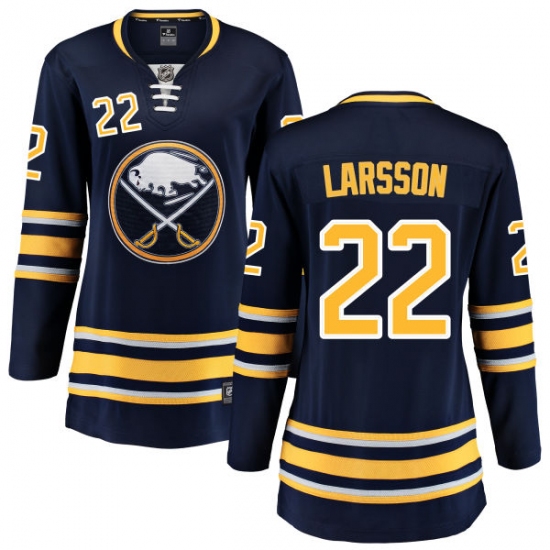 Women's Buffalo Sabres #22 Johan Larsson Fanatics Branded Navy Blue Home Breakaway NHL Jersey - Ujersey