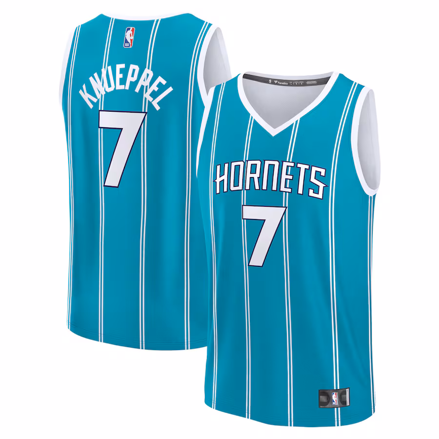 Men's Charlotte Hornets Kon Knueppel Fanatics Teal 2025 NBA Draft First Round Pick Fast Break Replica Jersey - Icon Edition - Ujersey