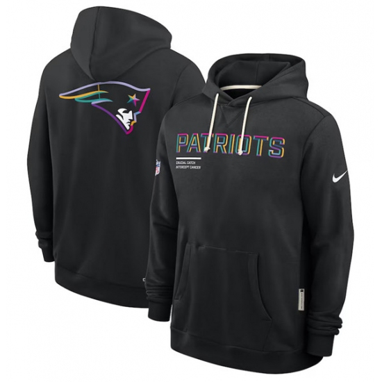 Men's New England Patriots Black 2025 Crucial Catch Dri-FIT Hoodie - Ujersey