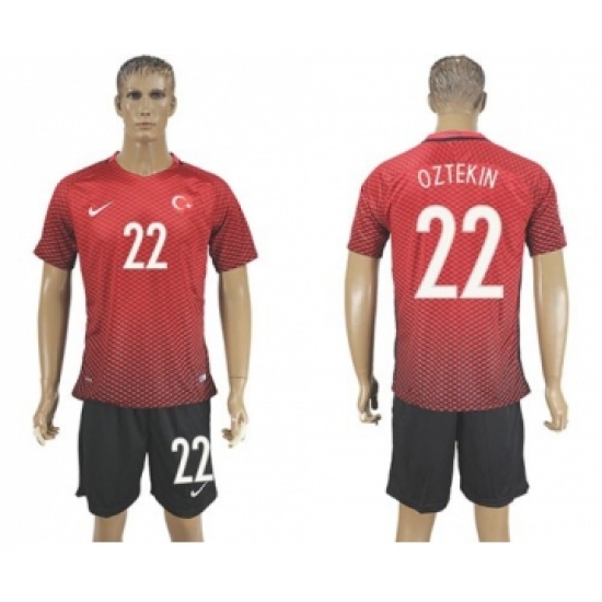 Turkey #22 Oztekin Home Soccer Country Jersey