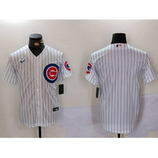 Men's Chicago Cubs Blank White With Stitched Cool Base Nike Jersey - Ujersey