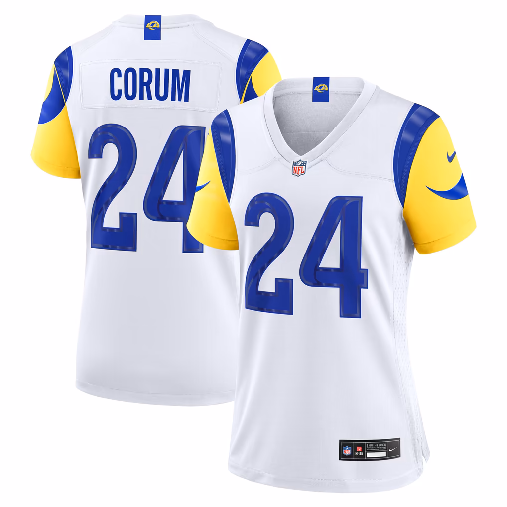 Women's Los Angeles Rams Blake Corum Nike White Game Jersey