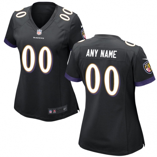 Women's Baltimore Ravens Nike Black Custom Game Jersey - Ujersey