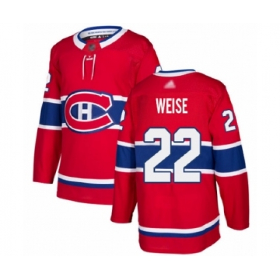 Men's Montreal Canadiens #22 Dale Weise Authentic Red Home Hockey Jersey - Ujersey