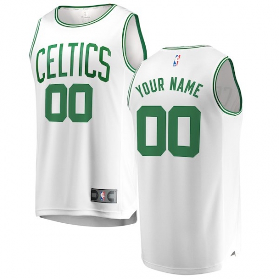Men's Boston Celtics Fanatics Branded White Fast Break Custom Replica Jersey - Association Edition - Ujersey