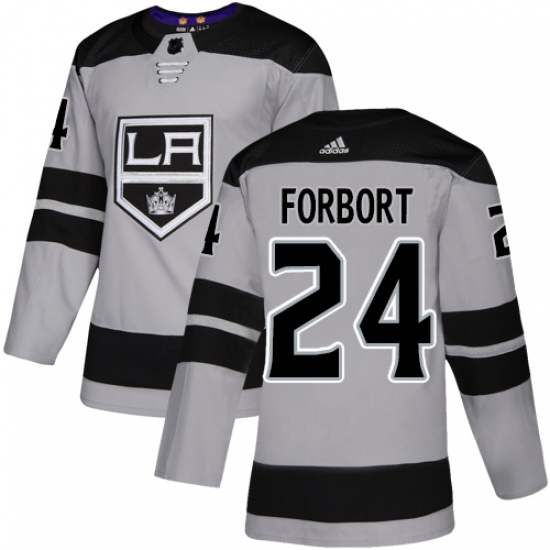 Youth Adidas Los Angeles Kings #24 Derek Forbort Authentic Gray Alternate NHL Jersey - Ujersey