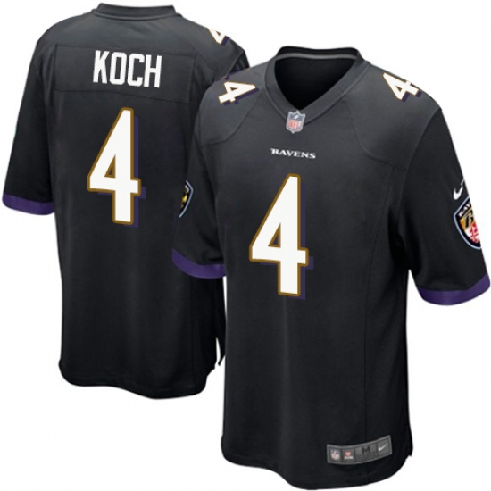 Men's Nike Baltimore Ravens #4 Sam Koch Game Black Alternate NFL Jersey - Ujersey