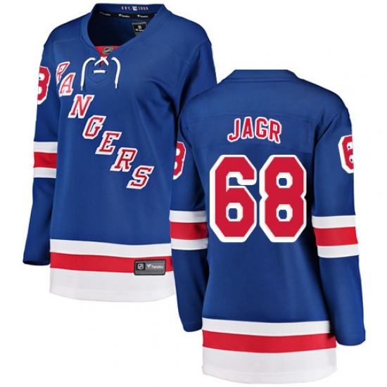 Women's New York Rangers #68 Jaromir Jagr Fanatics Branded Royal Blue Home Breakaway NHL Jersey - Ujersey