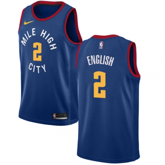 Youth Nike Denver Nuggets #2 Alex English Swingman Light Blue Alternate NBA Jersey Statement Edition - Ujersey