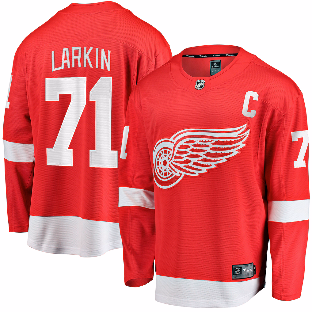 Men's Detroit Red Wings Dylan Larkin Fanatics Branded Red Captain Home Breakaway Jersey