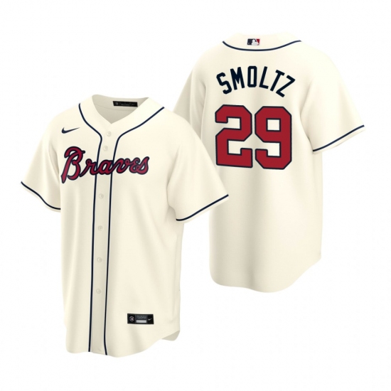 Men's Nike Atlanta Braves #29 John Smoltz Cream Alternate Stitched Baseball Jersey - Ujersey