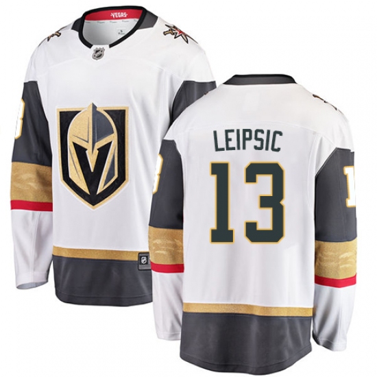Men's Vegas Golden Knights #13 Brendan Leipsic Authentic White Away Fanatics Branded Breakaway NHL Jersey - Ujersey
