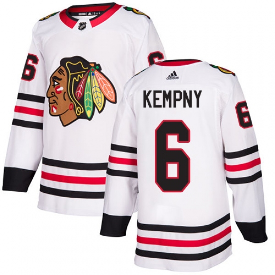 Youth Adidas Chicago Blackhawks #6 Michal Kempny Authentic White Away NHL Jersey - Ujersey