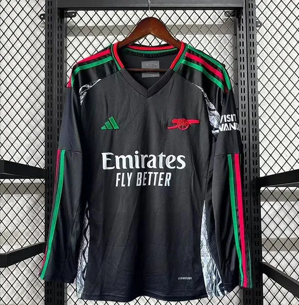 Arsenal Soccer Jersey Away Custom Long Sleeve Shirt 2024/25 - ujerseystore
