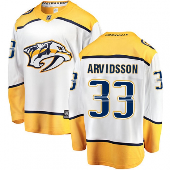 Men's Nashville Predators #33 Viktor Arvidsson Fanatics Branded White Away Breakaway NHL Jersey - Ujersey