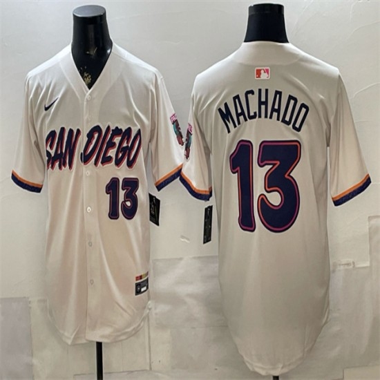 Men's San Diego Padres #13 Manny Machado Cream 2026 City Connect Stadium Stitched Baseball Jersey - Ujersey