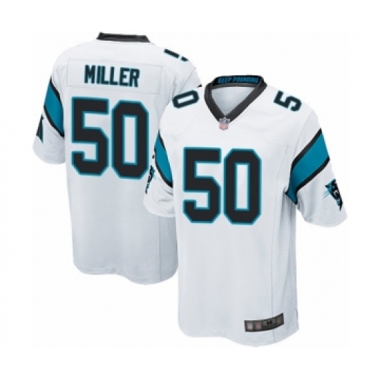 Men's Carolina Panthers #50 Christian Miller Game White Football Jersey - Ujersey