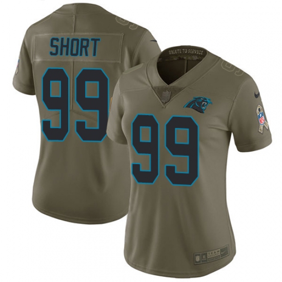 Women's Nike Carolina Panthers #99 Kawann Short Limited Olive 2017 Salute to Service NFL Jersey - Ujersey