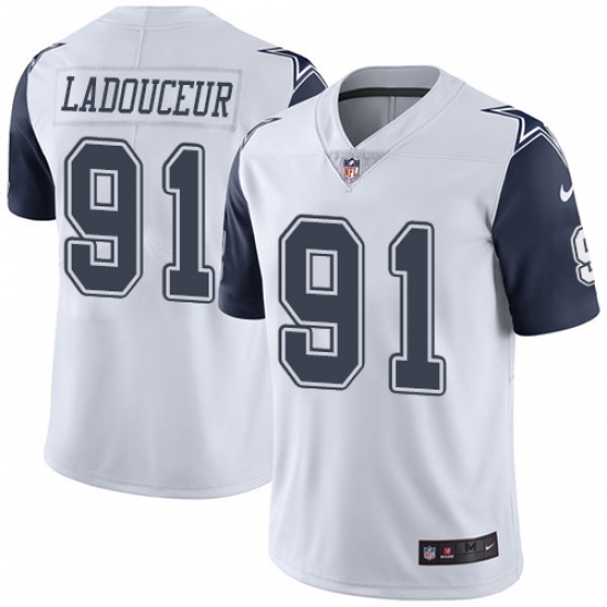 Men's Nike Dallas Cowboys #91 L. P. Ladouceur Limited White Rush Vapor Untouchable NFL Jersey - Ujersey