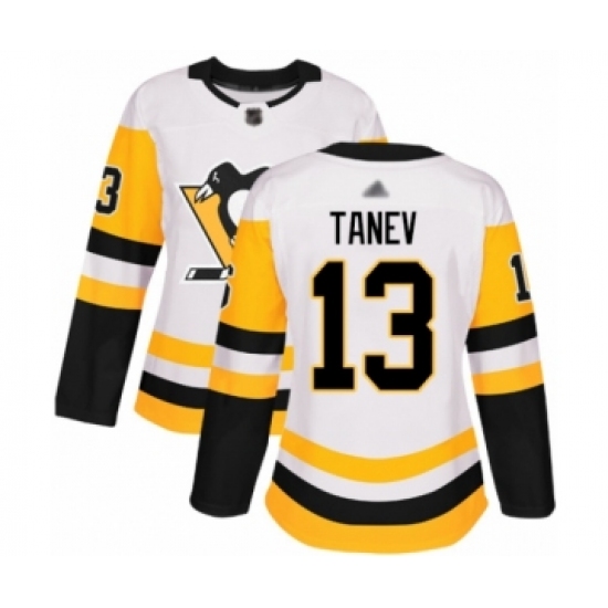 Women's Pittsburgh Penguins #13 Brandon Tanev Authentic White Away Hockey Jersey