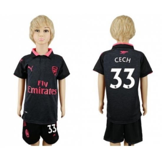Arsenal #33 Cech Sec Away Kid Soccer Club Jersey
