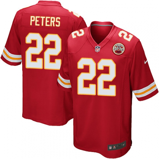 Men's Nike Kansas City Chiefs #22 Marcus Peters Game Red Team Color NFL Jersey - Ujersey