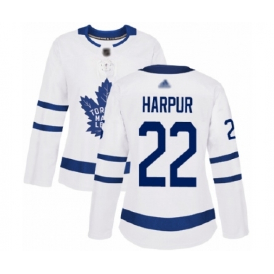 Women's Toronto Maple Leafs #22 Ben Harpur Authentic White Away Hockey Jersey - Ujersey