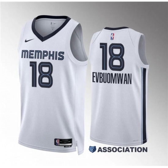 Men's Memphis Grizzlies #18 Tosan Evbuomwan White Association Edition Stitched Jersey - Ujersey