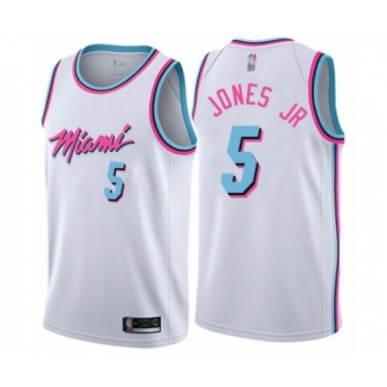 Women's Miami Heat #5 Derrick Jones Jr Swingman White Basketball Jersey - City Edition - Ujersey