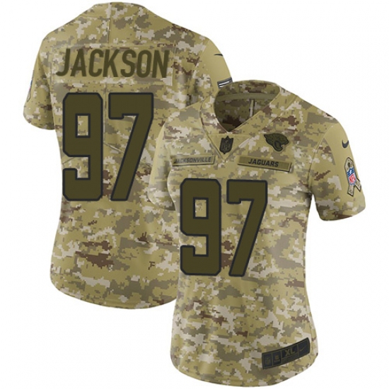 Women's Nike Jacksonville Jaguars #97 Malik Jackson Limited Camo 2018 Salute to Service NFL Jersey - Ujersey