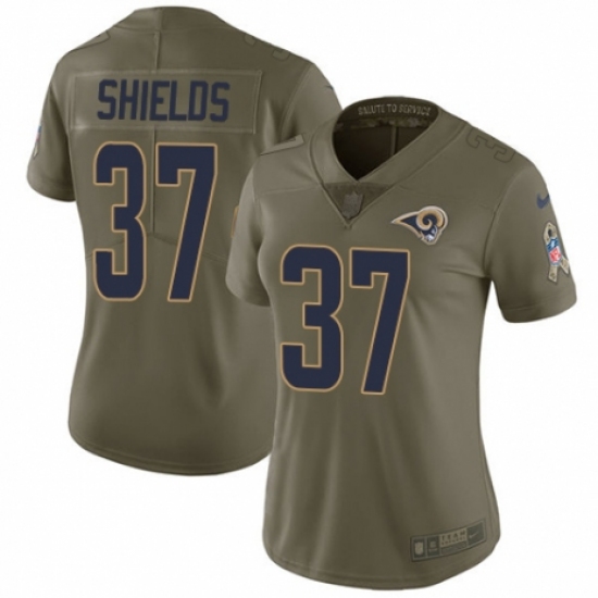 Women's Nike Los Angeles Rams #37 Sam Shields Limited Olive 2017 Salute to Service NFL Jersey - Ujersey