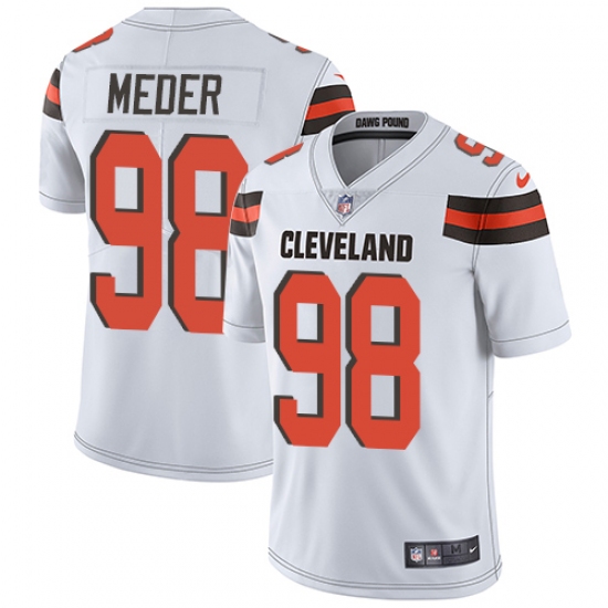 Men's Nike Cleveland Browns #98 Jamie Meder White Vapor Untouchable Limited Player NFL Jersey - Ujersey