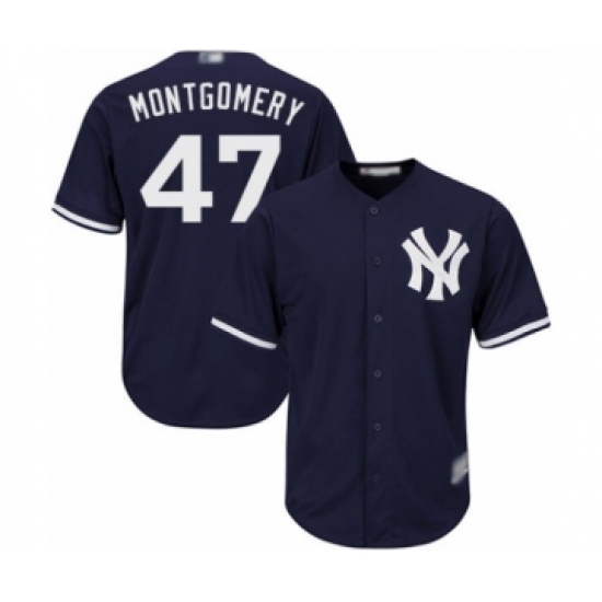 Youth New York Yankees #47 Jordan Montgomery Authentic Navy Blue Alternate Baseball Player Jersey - Ujersey