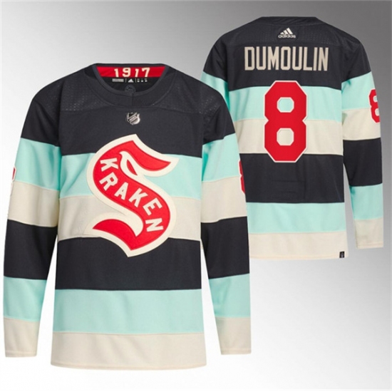 Men's Seattle Kraken #8 Brian Dumoulin Deep Sea Blue 2024 Winter Classic Primegreen Stitched Jersey - Ujersey