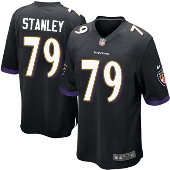Men's Nike Baltimore Ravens #79 Ronnie Stanley Game Black Alternate NFL Jersey - Ujersey