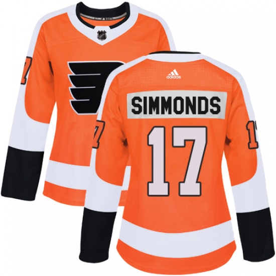 Women's Adidas Philadelphia Flyers #17 Wayne Simmonds Premier Orange Home NHL Jersey - Ujersey