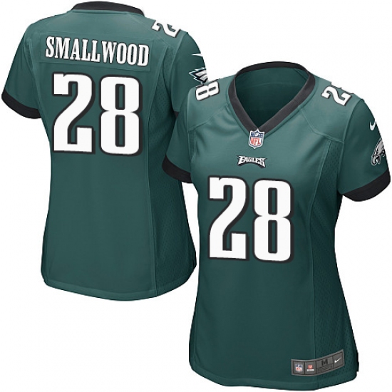 Women's Nike Philadelphia Eagles #28 Wendell Smallwood Game Midnight Green Team Color NFL Jersey - Ujersey