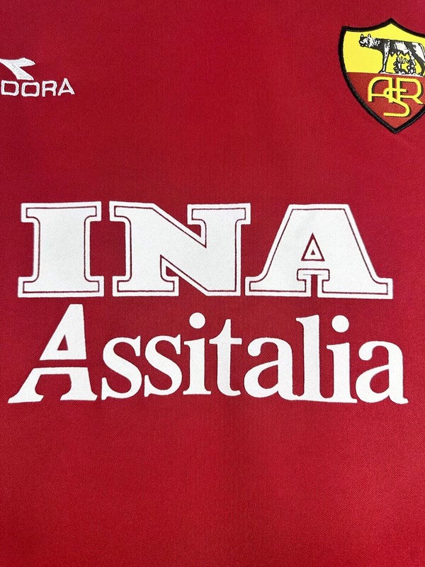 Roma Retro Soccer Jersey Home Long Sleeve Custom Shirt 1998/99 - ujerseystore
