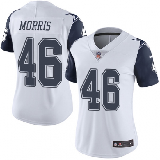 Women's Nike Dallas Cowboys #46 Alfred Morris Limited White Rush Vapor Untouchable NFL Jersey - Ujersey