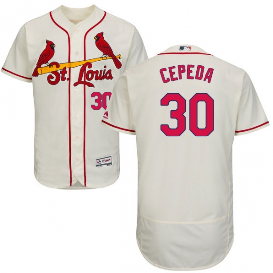 Men's Majestic St. Louis Cardinals #30 Orlando Cepeda Cream Alternate Flex Base Authentic Collection MLB Jersey - Ujersey