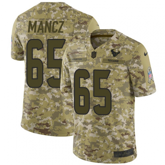 Men's Nike Houston Texans #65 Greg Mancz Limited Camo 2018 Salute to Service NFL Jersey - Ujersey