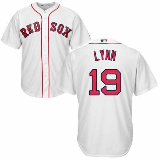 Youth Majestic Boston Red Sox #19 Fred Lynn Authentic White Home Cool Base MLB Jersey - Ujersey