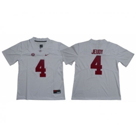 Alabama Crimson Tide 4 Jerry Jeudy White Nike College Football Jersey - Ujersey